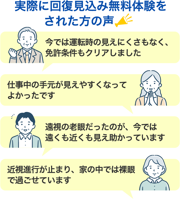無料体験いただいた方の声